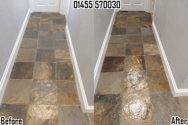 Slate tile cleaning sealing and polishing in Lutterworth & Leicestershire