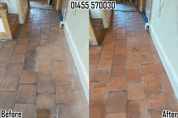 Terracotta Stone Floor stripping cleaning and sealing in Bitteswell, Leicester 01455 570030