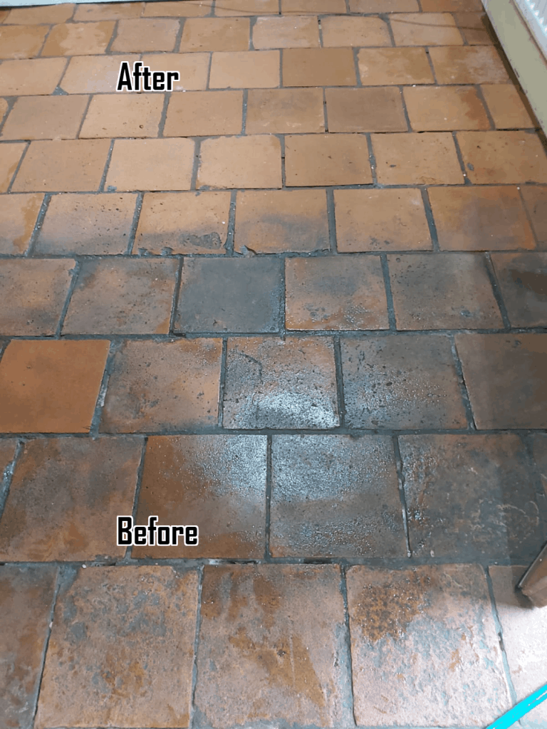 Terracotta Stone Floor stripping cleaning and sealing in Bitteswell, Leicester 01455 570030